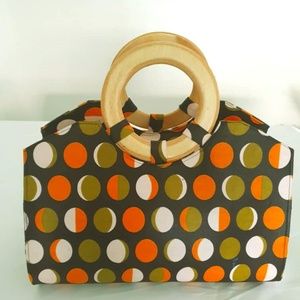 Women Handmade Satchel with Wooden Handle